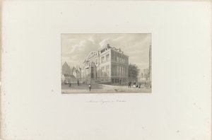 Widok Muzeum Boijmans w Rotterdamie, 1854 Muzeum Boijmans w Rotterdamie (tytuł na obiekcie) Towarzystwo Promocji Toonkunst, jego Festiwal Muzyczny i miasto Rotterdam. pamięć roku 1854 (tytuł serii na obiekcie)