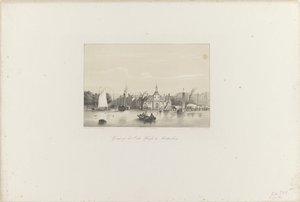 Widok Oude Hoofd w Rotterdamie, 1854 Widok Oude Hoofd w Rotterdamie (tytuł na obiekcie) Towarzystwo Promocji Toonkunst, jego Festiwal Muzyczny i miasto Rotterdam. pamięć roku 1854 (tytuł serii na obiekcie)