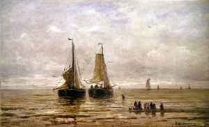 Scena nadmorska (olej na płótnie) autorstwa Hendrik William Mesdag