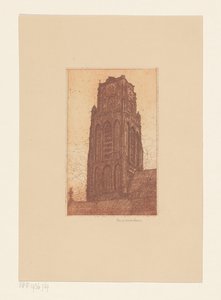 Studium wieży kościelnej autorstwa Hendrik de Boer (signed by artist)