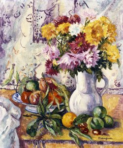Chryzantemy i owoce autorstwa Henri Charles Manguin