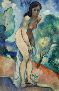 Jeanne na brzegu basenu (olej na płótnie) autorstwa Henri-Charles Manguin