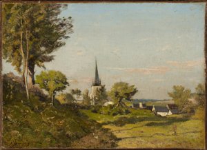 Krajobraz z kościołem autorstwa Henri-Joseph Harpignies