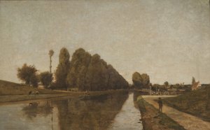 Kanał Briare (olej na płótnie) autorstwa Henri Joseph Harpignies