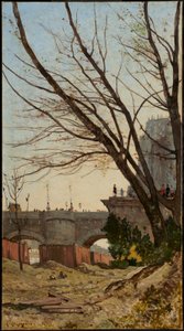 Widok na Pont Neuf i zachodni kraniec Île de la Cité z brzegów Sekwany autorstwa Henri-Joseph Harpignies