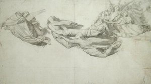Szkic do św. Katarzyny Aleksandryjskiej (grafit na papierze) autorstwa Henri Lehmann