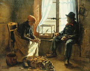 Zimowe słońce; zimowe słońce, autorstwa Henri Adolphe Laissement