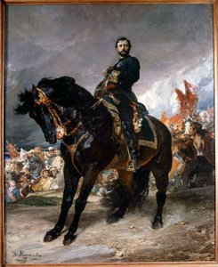 Rewolucja Wrześniowa (Gloriosa): „”Generał Juan Prim (1843-1871) jadący przed Madrytem, na czele powstańców rewolucji hiszpańskiej 8 października