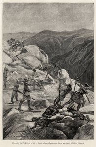 Atak Oua-Elgedjo. Grawerowanie autorstwa Laurenta Desrousseaux ilustrujące historię „” Au secours d
