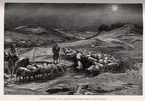 Przyczepa dobrze. Grawer Laurenta Desrousseaux ilustrujący opowiadanie „A travers la Perse meridionale” C.Babina i F.Houssay, w 1885 r. w Le tour du Monde 1892 w reżyserii Edouarda Chartona (1807-1891), Hachette, Paryż.