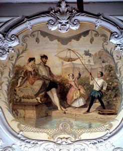 Scena wędkowania w zamku Chantilly Obraz Henri Barona (1816-1885) 1846 Nd. 0,97x1,14 m Chantilly, Musee Conde
