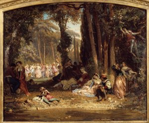Święto wiosny w Toskanii. Obraz Henri Barona (1816-1885)