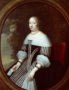 Portret Anny Austriackiej (1601-1666) regentki w stroju wdowy Obraz Karola Beaubruna (1604-1692) i Henriego Beaubruna (1603-1677) XVII w. 1,8x1 m Wersal, musee du cheau