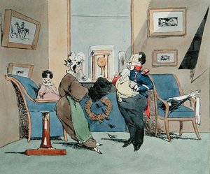„Stałem się strasznie potężny... Pan jest bardzo dumny ze swojego munduru”, rysunek do „Vues de Paris, Esquisses morales et philosophiques” Francois Seraphina Delpecha (1778-1825) początek XIX wieku (kolor lito)