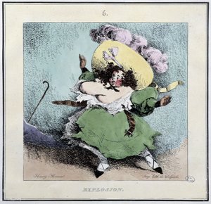 Eksplozja gorsetu - w „Parisiennes” Henri Monniera, wyd. Delpech, Paryż autorstwa Henri Bonaventure Monnier