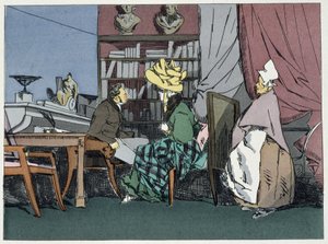 Pan szef wydziału udzielający audiencji - w „”Moralność administracyjna”” Henri Monnier autorstwa Henri Bonaventure Monnier
