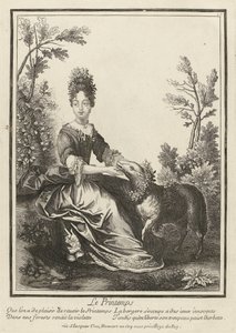 Wiosna Le Printemps (tytuł na obiekcie) Personifikacje czterech pór roku (tytuł serii) autorstwa Henri Bonnart (possibly)