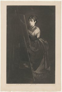 Portret Evy Gonzalès przed sztalugą