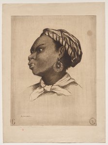 Afrykańska kobieta według Evy Gonzalès autorstwa Henri Charles Guérard