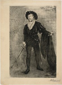 Faure w roli Hamleta autorstwa Henri Charles Guérard