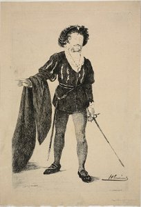 Faure w roli Hamleta autorstwa Henri Charles Guérard