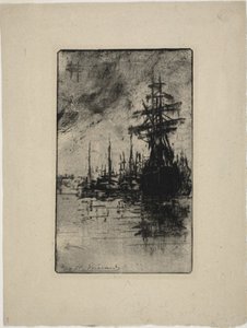 Żaglówki na wodzie autorstwa Henri Charles Guérard