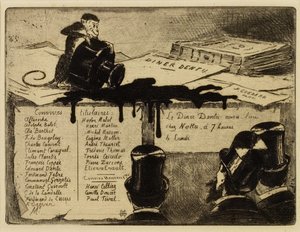 Małpa przewracająca kałamarz, 1881