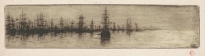 Wysokie statki w porcie autorstwa Henri Charles Guérard