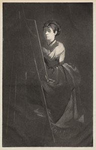 Młoda kobieta przy sztalugach autorstwa Henri Charles Guérard