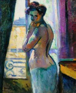 Przed oknem, rue Boursault autorstwa Henri Charles Manguin