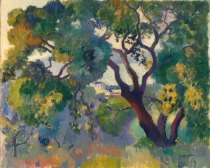 Krajobraz w pobliżu St. Tropez autorstwa Henri Charles Manguin