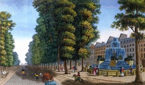 Fontanna, Boulevard Saint-Martin, ok. 1810-1820 (ryc.) autorstwa Henri Courvoisier Voisin