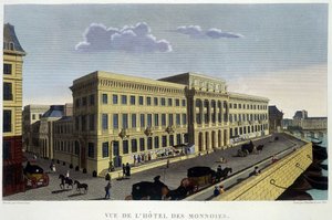 Hôtel des Monnins, około 1820 w „Widokach Paryża” Courvoisiera 1827 autorstwa Henri Courvoisier Voisin