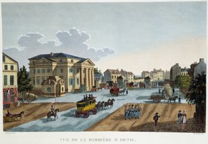 La bariera Saint-Denis, około 1827 r. - w „”Widokach Paryża”” autorstwa Courvoisiera autorstwa Henri Courvoisier Voisin