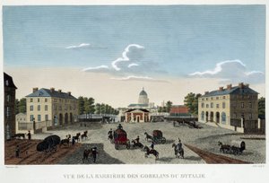 Gobeliny lub bariera włoska, około 1820 r. - w „”Widokach Paryża” Courvoisiera autorstwa Henri Courvoisier Voisin