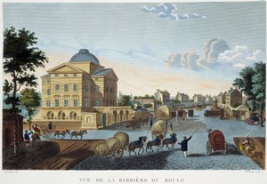 Bariera Rule, ca. 1820 - w „”Widokach Paryża”” Courvoisier autorstwa Henri Courvoisier Voisin
