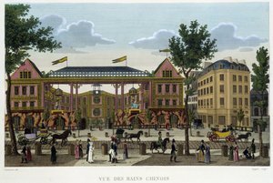 Łaźnie chińskie, około 1820 r. w „Widokach Paryża” Courvoisiera 1827 autorstwa Henri Courvoisier Voisin