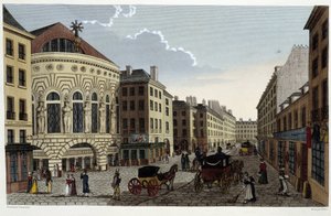 Teatr Opery Comique, ok. 1820 w „Widokach Paryża” Courvoisiera 1827 autorstwa Henri Courvoisier Voisin