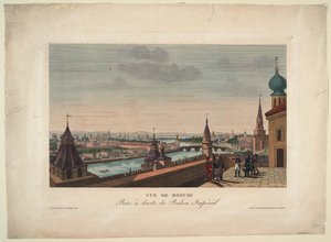 Widok Moskwy z balkonu Pałacu Cesarskiego, 1812 r. autorstwa Henri Courvoisier Voisin