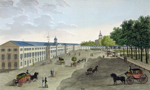 Widok Nowej Galerii Muzeum Historii Naturalnej w Jardin des Plantes w Paryżu, rycina Claude Fortier (1775-1835) (kolorystyka) autorstwa Henri Courvoisier-Voisin