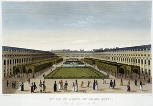Widok na ogród Pałacu Królewskiego - w „Widokach Paryża” autorstwa Courvoisier autorstwa Henri Courvoisier-Voisin