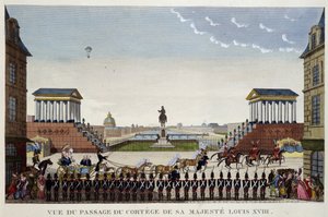 Widok przejścia orszaku jego majestatycznego Ludwika XVIII w dniu 3 maja autorstwa Henri Courvoisier-Voisin