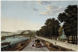 Widok na taras w Parc St Cloud - w "Vues de Paris" Courvoisier. autorstwa Henri Courvoisier-Voisin