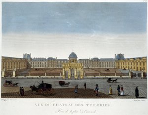 Widok na Chateau des Tuileries - w „Widokach Paryża” autorstwa Courvoisier autorstwa Henri Courvoisier Voisin