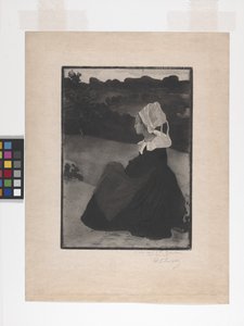Bretonne Assise (siedząca Bretonka) (akwaforta, akwaforta na miękkim podłożu i akwatinta)