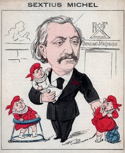 Sextius Michel (1827 - 1906) polityk i prowansalski pisarz języka ok-karykatury Henri Demare w „Les Hommes d