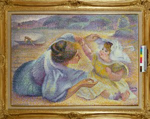 Matka bawi się z dzieckiem, ok. 1897 r. autorstwa Henri Edmond Cross
