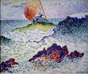 Wrak statku. Obraz Henri Delacroix Dit Cross (Henri Edmond Cross) (1856-1910) autorstwa Henri Edmond Cross