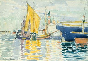 Wenecja-The Giudecca, 1903 (wc, grafit i węgiel na grubym, białym papierze tkanym) autorstwa Henri Edmond Cross