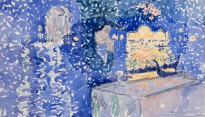 Wenecja: Noc Święta Odkupiciela, 1903 (wc nad ołówkiem na białym papierze tkanym) autorstwa Henri Edmond Cross
